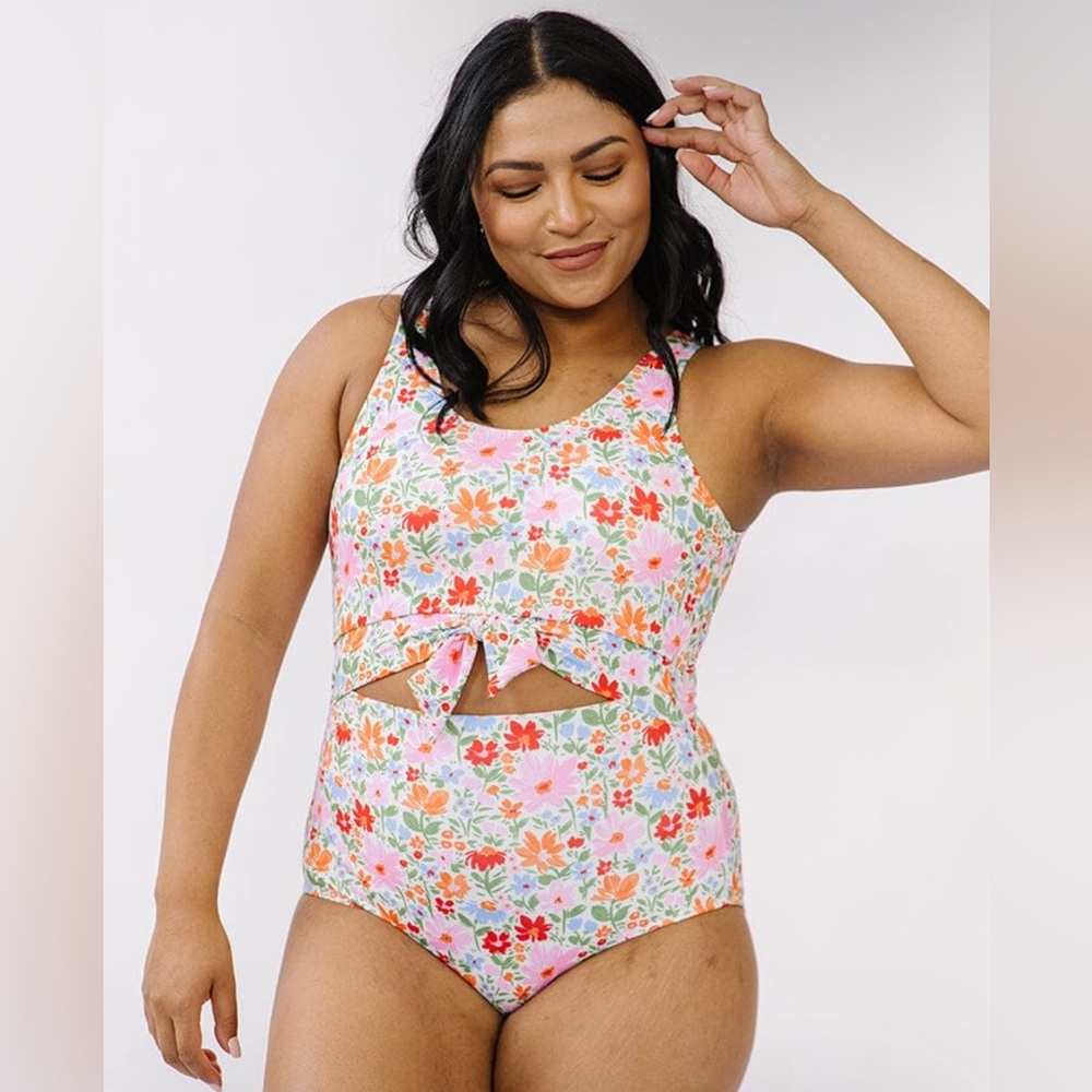 NWT Lime Ricki Daphne Knotted one piece swim suit